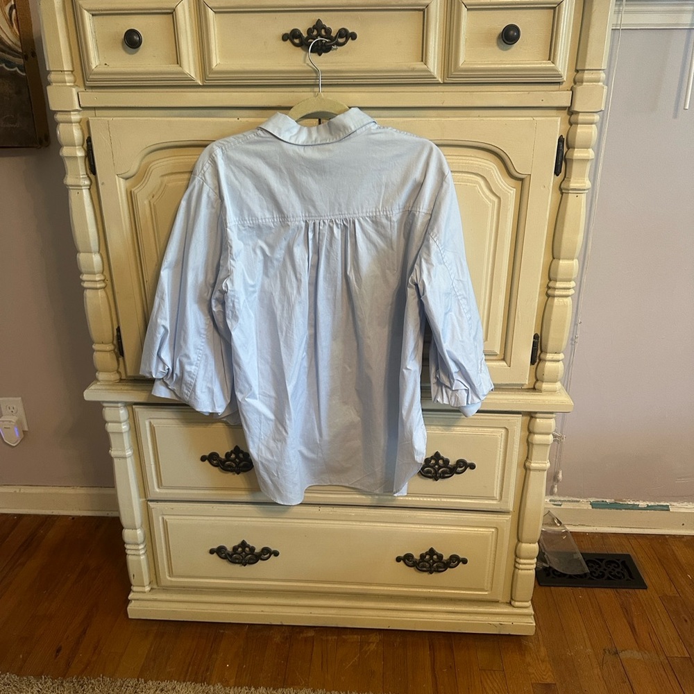Pinch Light Blue Button-Front Collared Blouse NWT - image 3